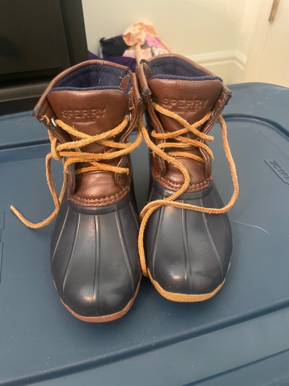 Sperry Kids Navy, Brown & Tan Waterproof Duck Boots